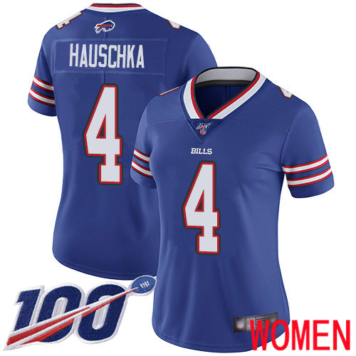 Women Buffalo Bills #4 Stephen Hauschka Royal Blue Team Color Vapor Untouchable Limited Player 100th Season NFL Jersey